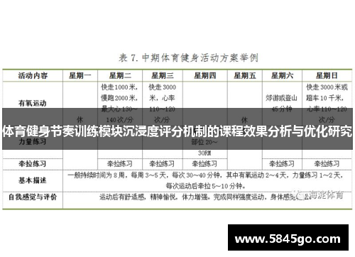 体育健身节奏训练模块沉浸度评分机制的课程效果分析与优化研究